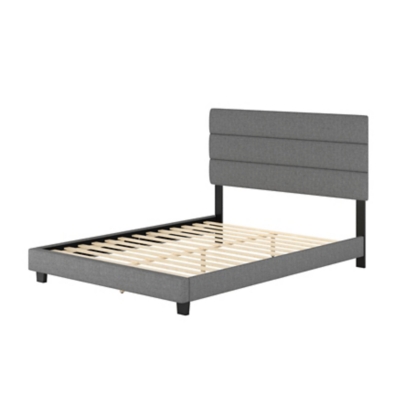 Harrianna Queen Upholstered Linen Platform Bed, , grid