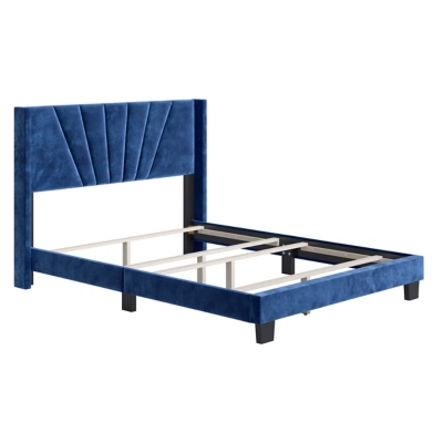 Amazon.com: BOWERY HILL King SizeGrey Upholstered Walnut