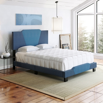 Talulah King Upholstered Linen Platform Bed - Thumbnail 3