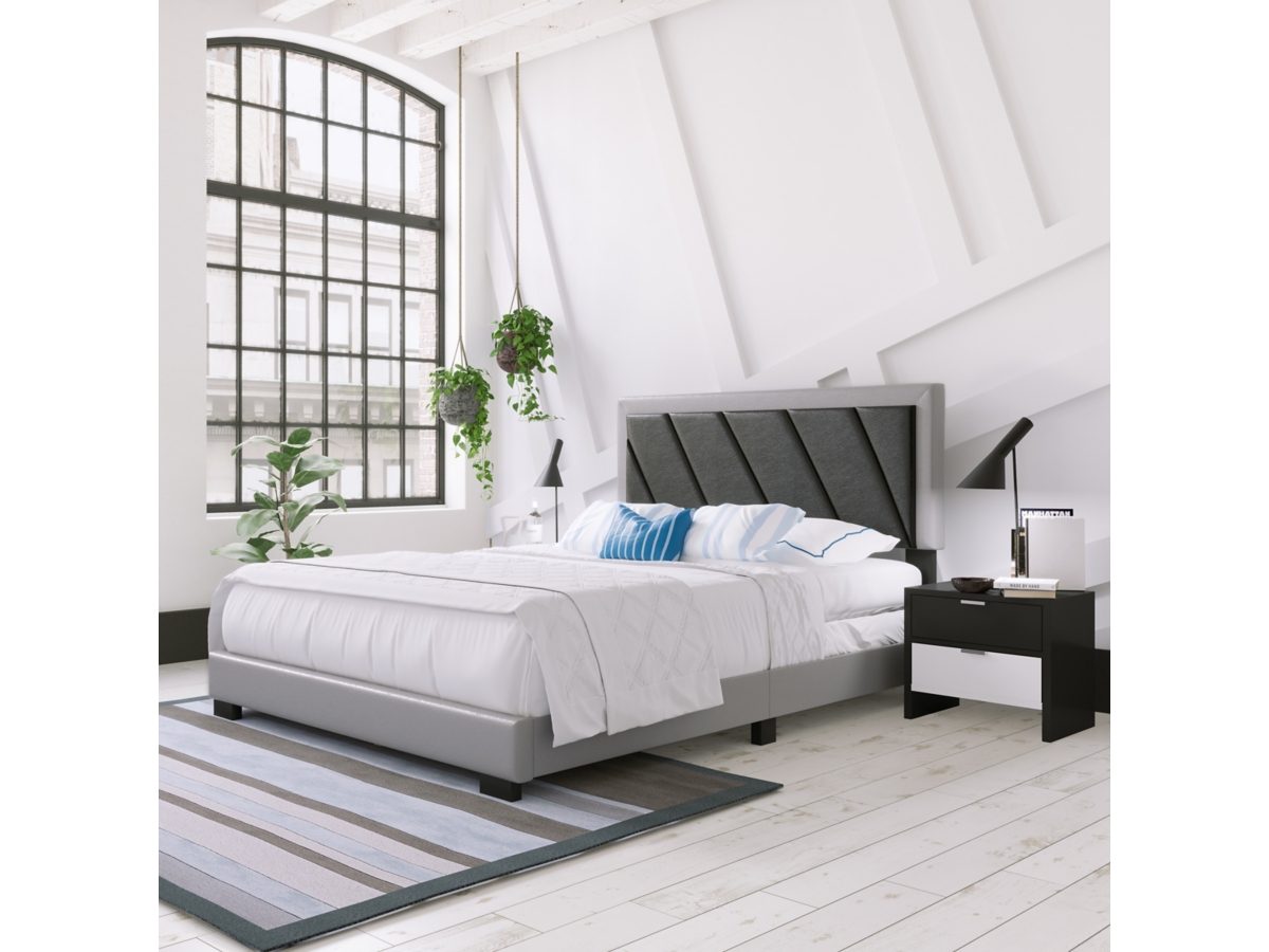 Soren Upholstered Faux Leather Platform Bed | Ashley