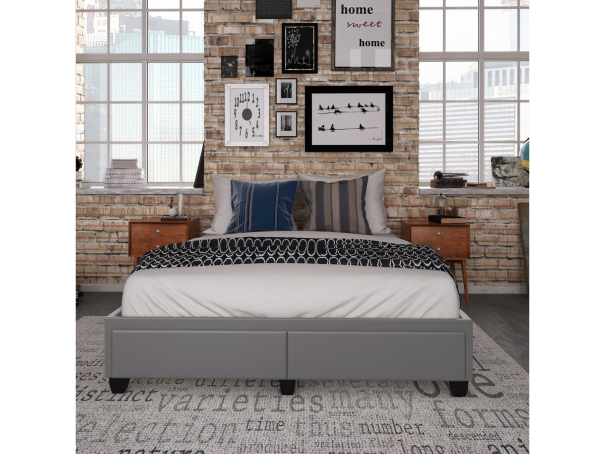 Kalinda Upholstered Faux Leather Storage Bed | Ashley