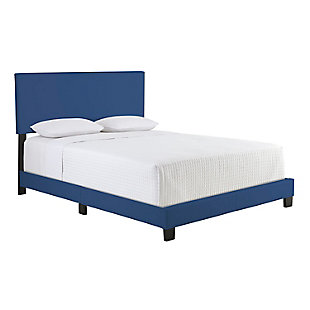 Boyd Sleep Fiona Full Upholstered Faux Leather Platform Bed, Blue, large