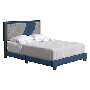 Boyd Sleep Anchor Full Upholstered Linen Platform Bed, Gray, large