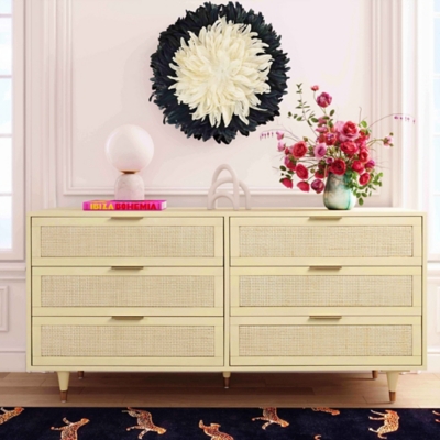 TOV Funiture Sierra Buttermilk 6 Drawer Dresser, Buttermilk, rollover