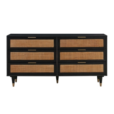 TOV Funiture Sierra Noir 6 Drawer Dresser, Black/Brown, large