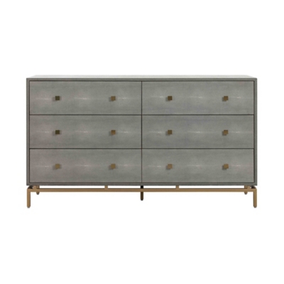 TOV Funiture Pesce Shagreen 6 Drawer Dresser, , large