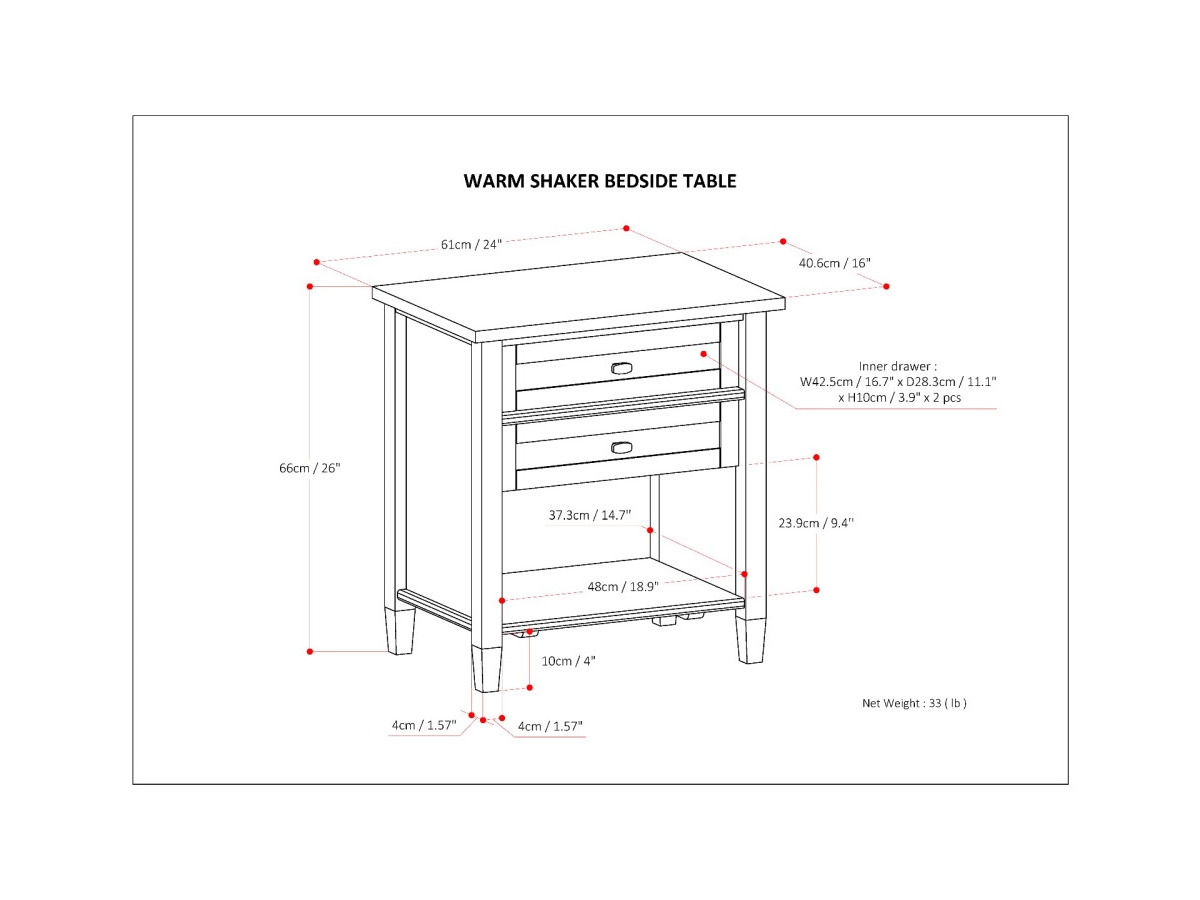 Simpli Home Rustic Nightstand, Brown/Beige, large