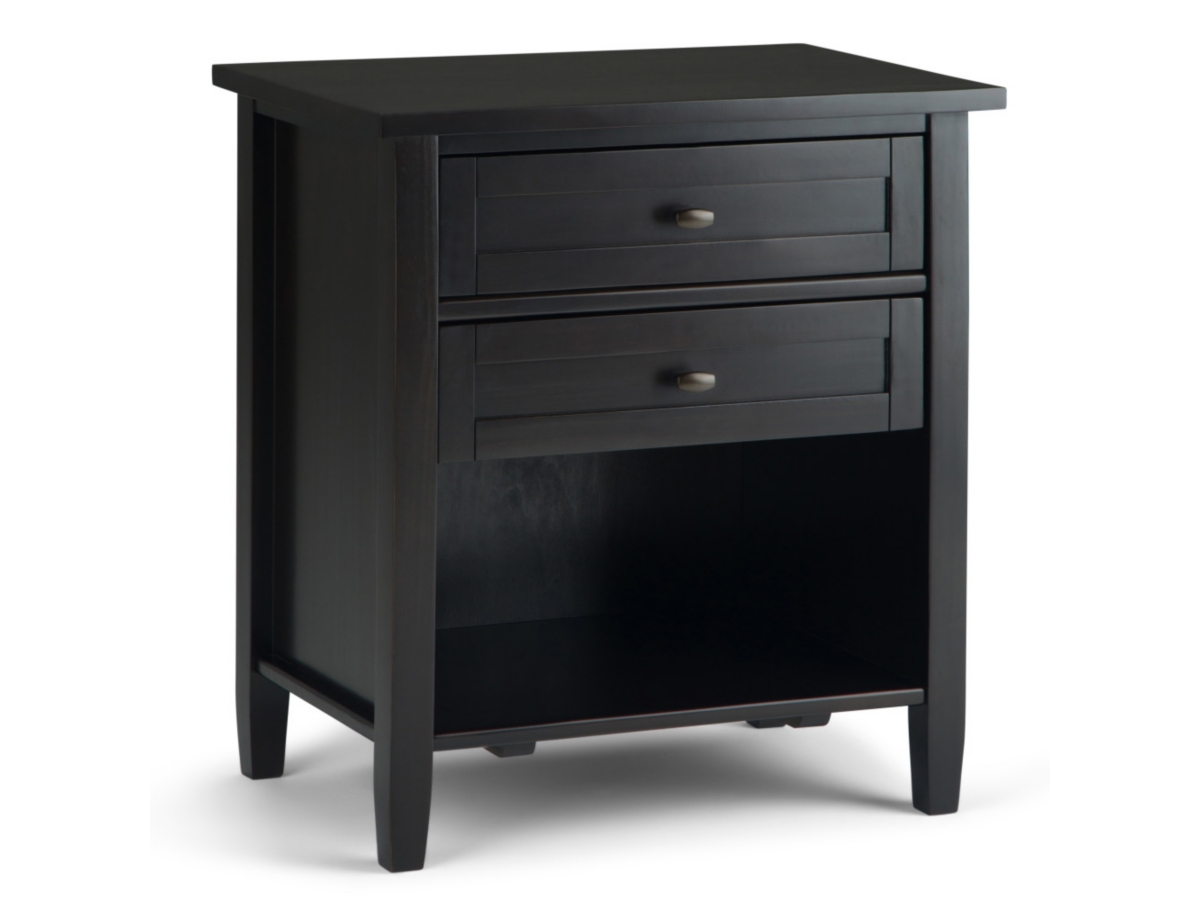 Simpli Home Rustic Nightstand, Brown/Beige, large