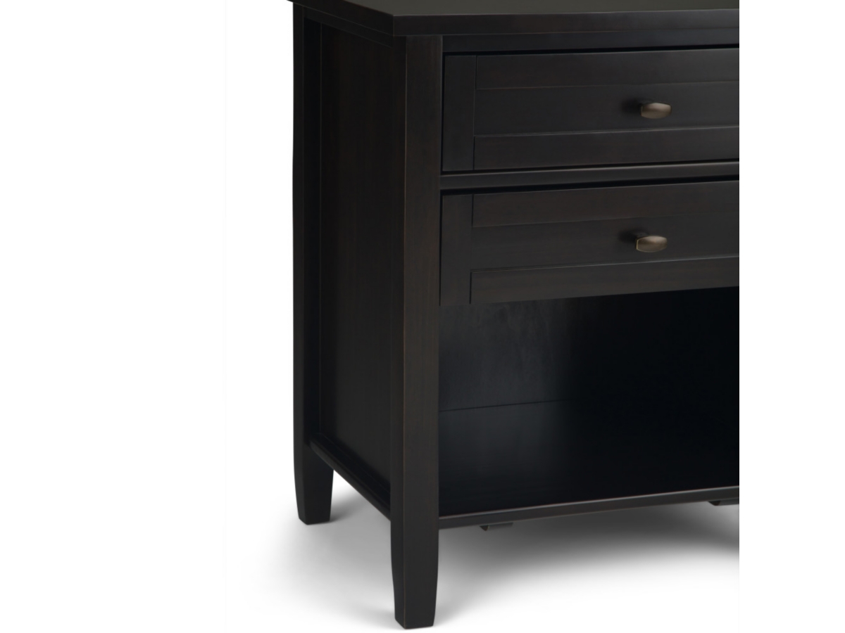 Simpli Home Rustic Nightstand, Brown/Beige, large