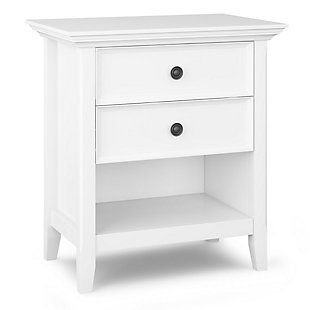 Simpli Home Transitional Nightstand, White, large