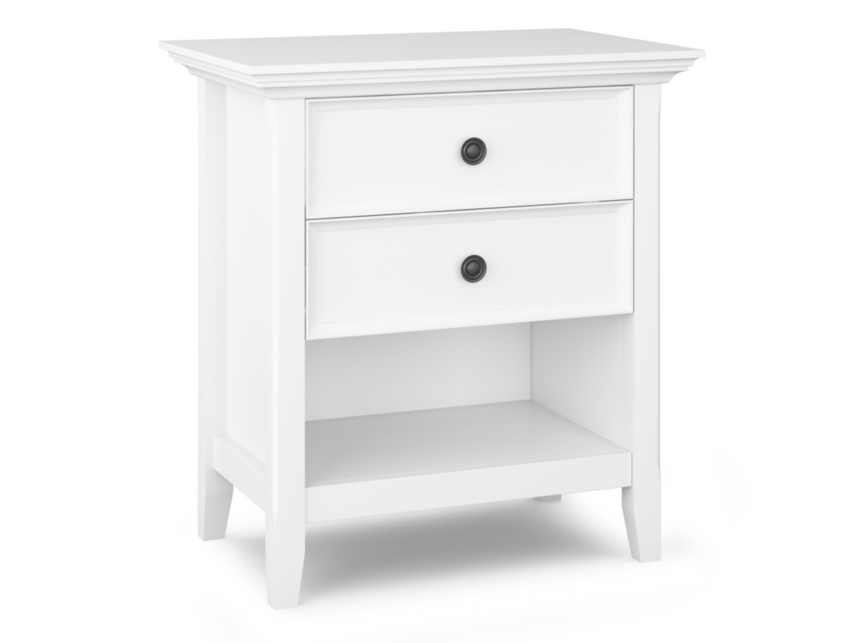 Simpli Home Transitional Nightstand, White, large