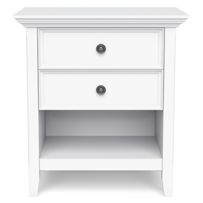 Simpli Home Transitional Nightstand, White, large