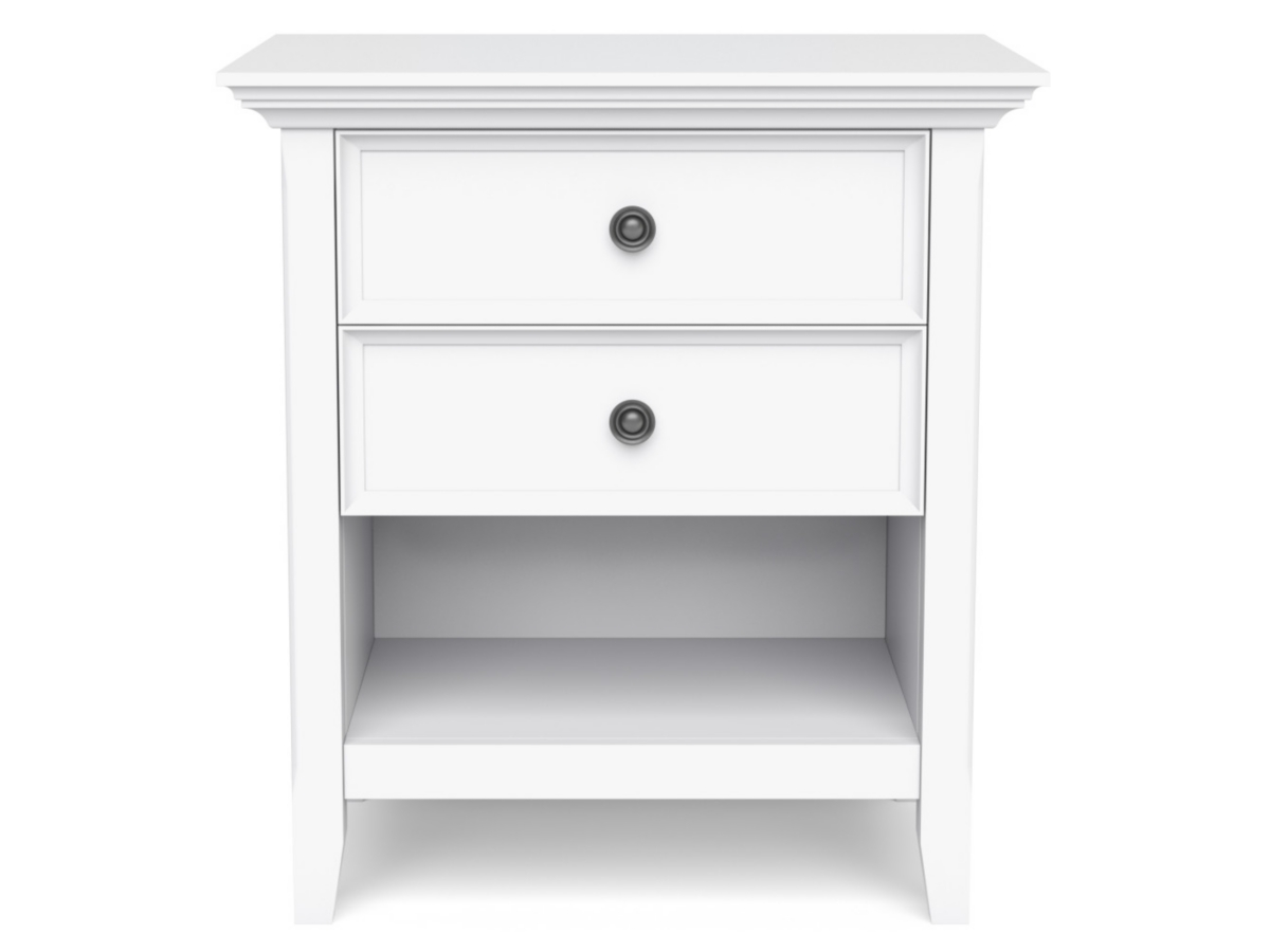 Simpli Home Transitional Nightstand, White, large