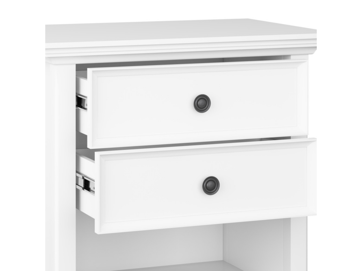 Simpli Home Transitional Nightstand, White, large