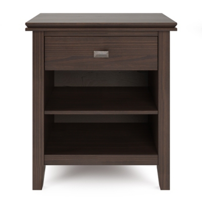 Simpli Home Artisan 24" 1 Drawer Nightstand, Warm Walnut Brown, large