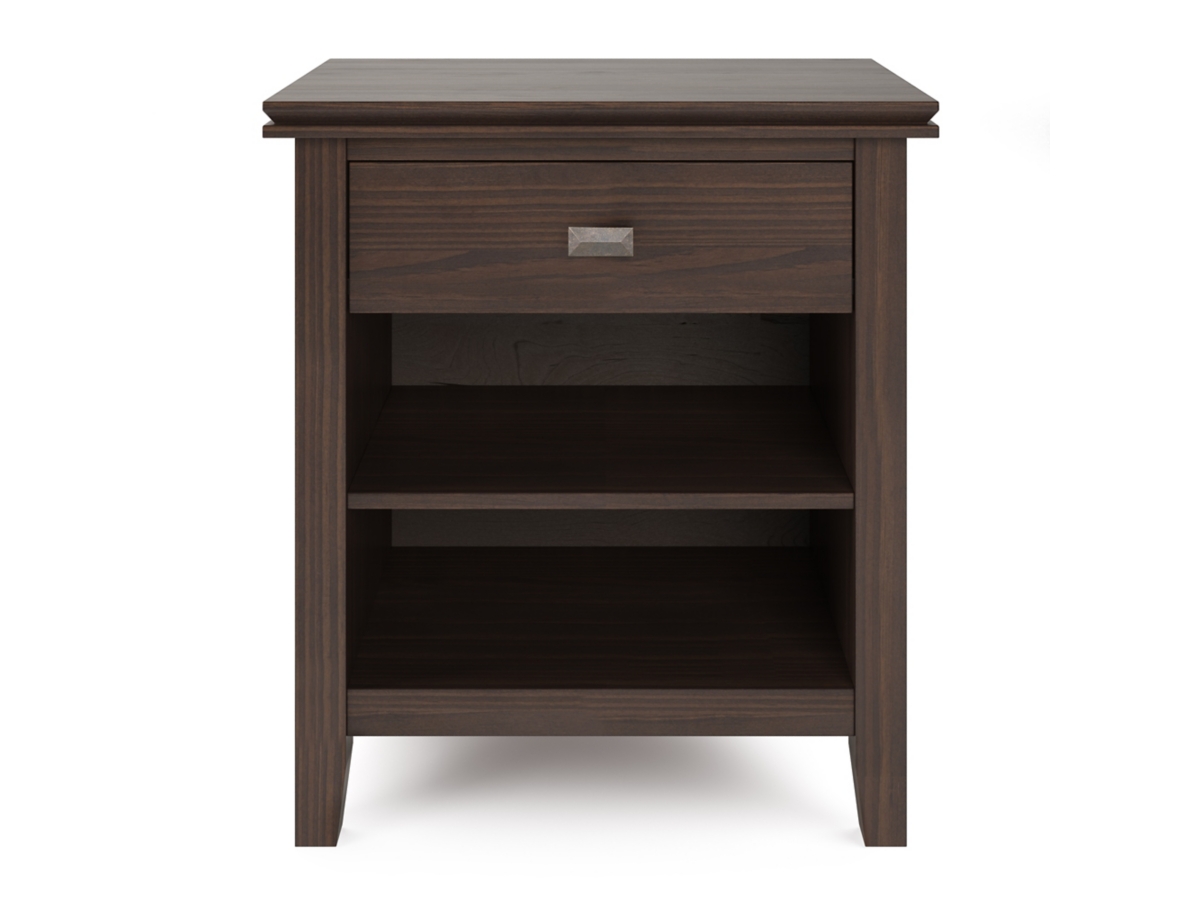 Simpli Home Artisan 24" 1 Drawer Nightstand, Warm Walnut Brown, large