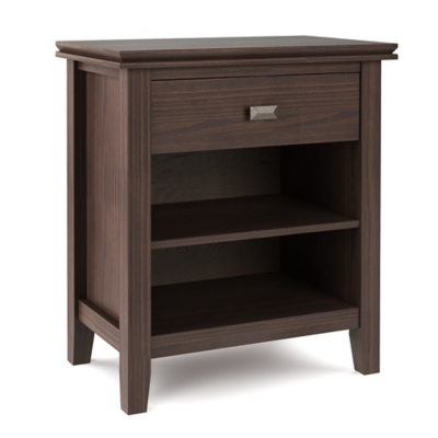 Simpli Home Artisan 24" 1 Drawer Nightstand, Warm Walnut Brown, large