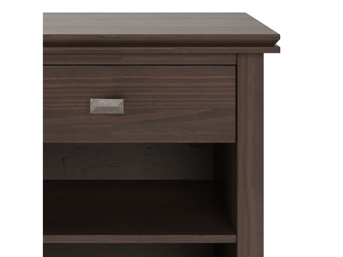 Simpli Home Artisan 24" 1 Drawer Nightstand, Warm Walnut Brown, large