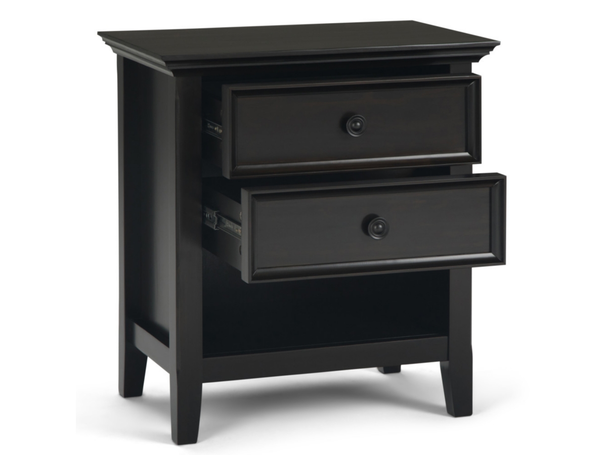 Simpli Home Traditional Nightstand, Brown/Beige, large