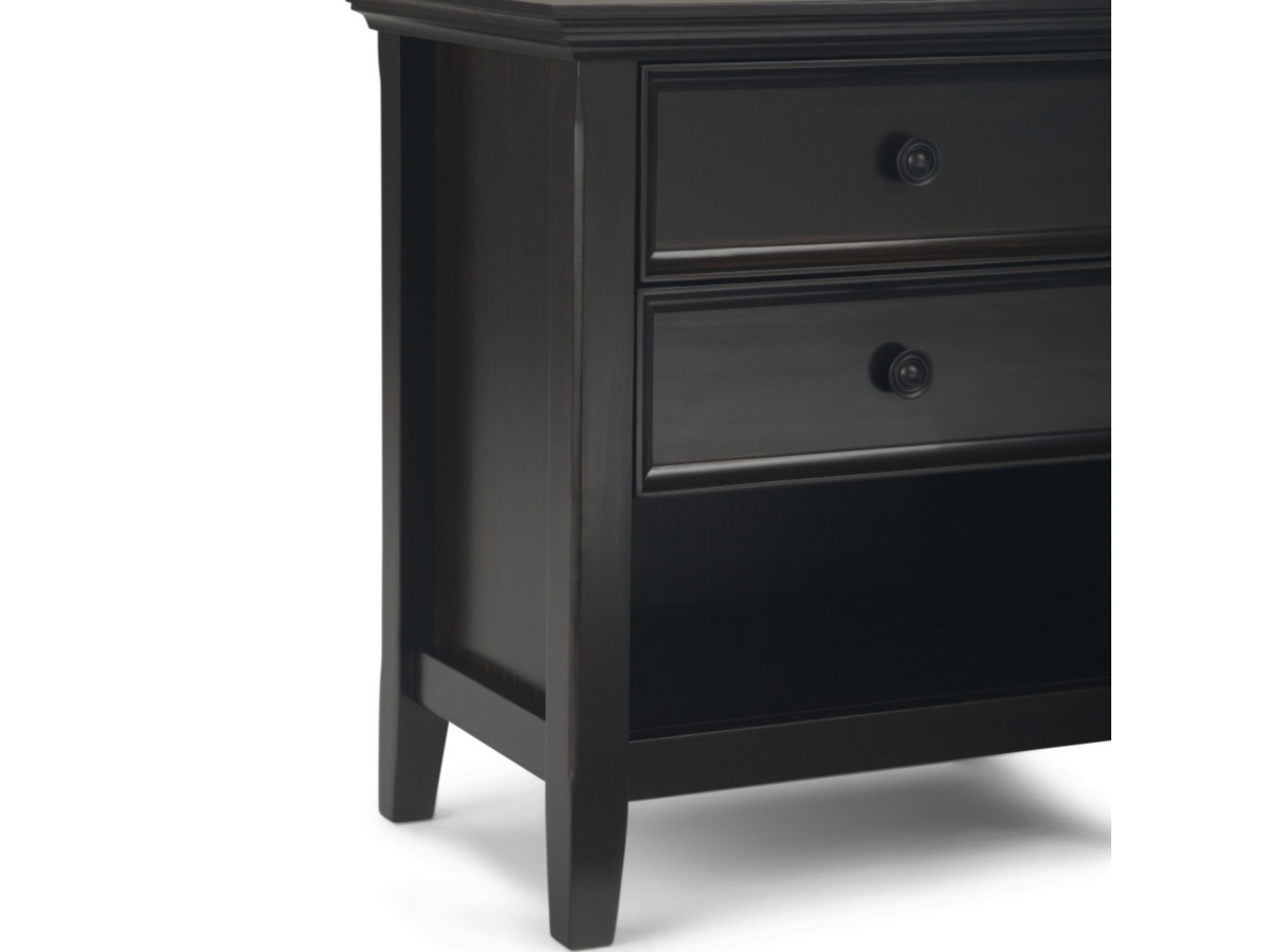 Simpli Home Traditional Nightstand, Brown/Beige, large