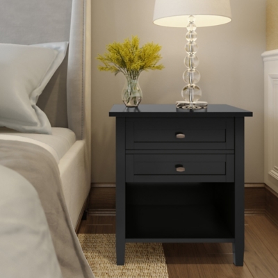 Warm Shaker Nightstand, Black/Gray