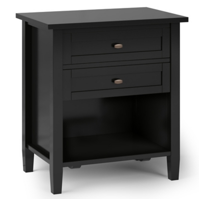 Simpli Home Rustic Nightstand, Black/Gray, large