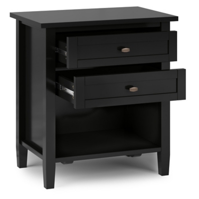 Simpli Home Rustic Nightstand, Black/Gray, large