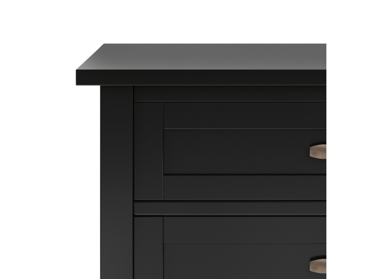 Simpli Home Rustic Nightstand, Black/Gray, large