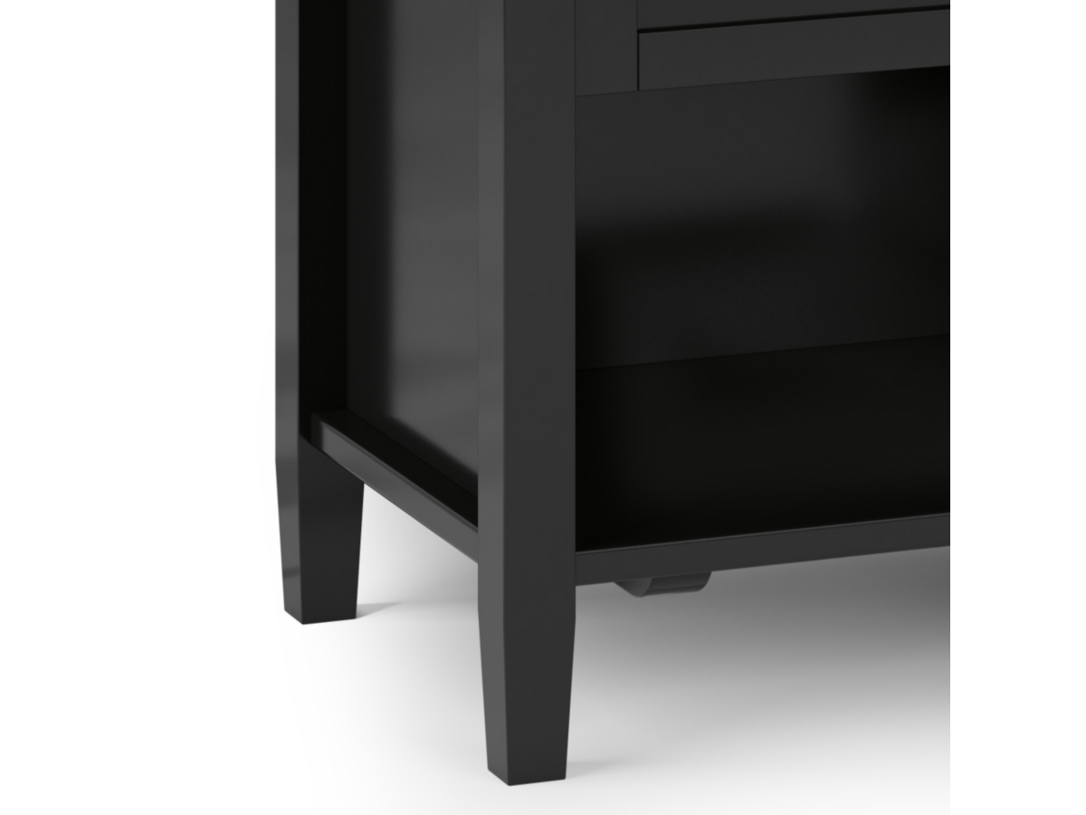 Simpli Home Rustic Nightstand, Black/Gray, large