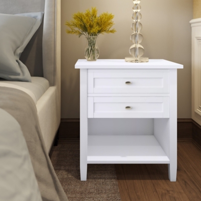 B600006045 Warm Shaker Nightstand, White sku B600006045