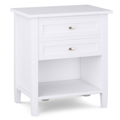 Simpli Home Rustic Nightstand, White, large