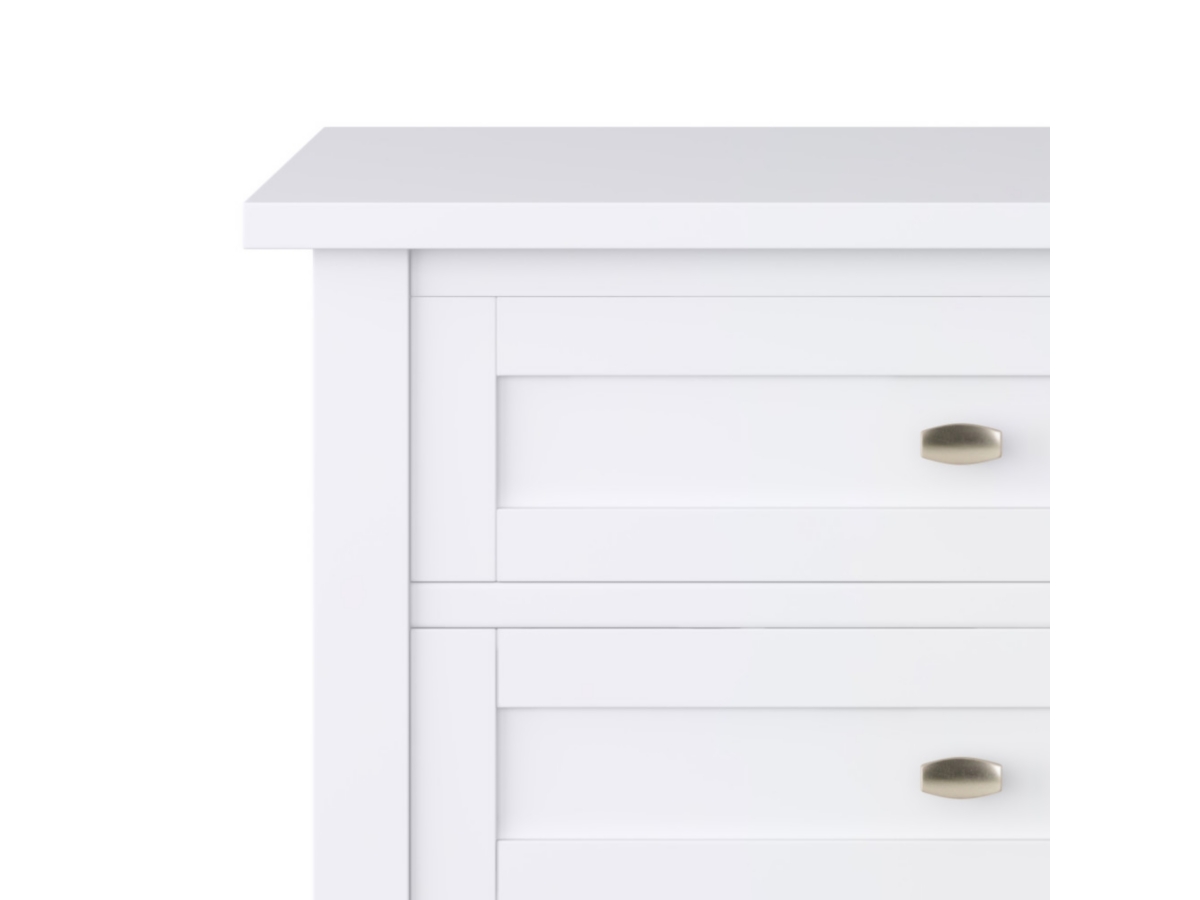 Simpli Home Rustic Nightstand, White, large