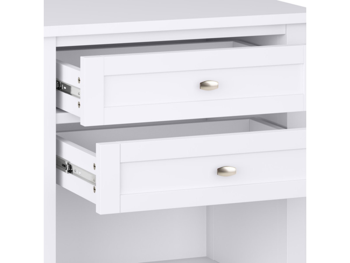 Simpli Home Rustic Nightstand, White, large