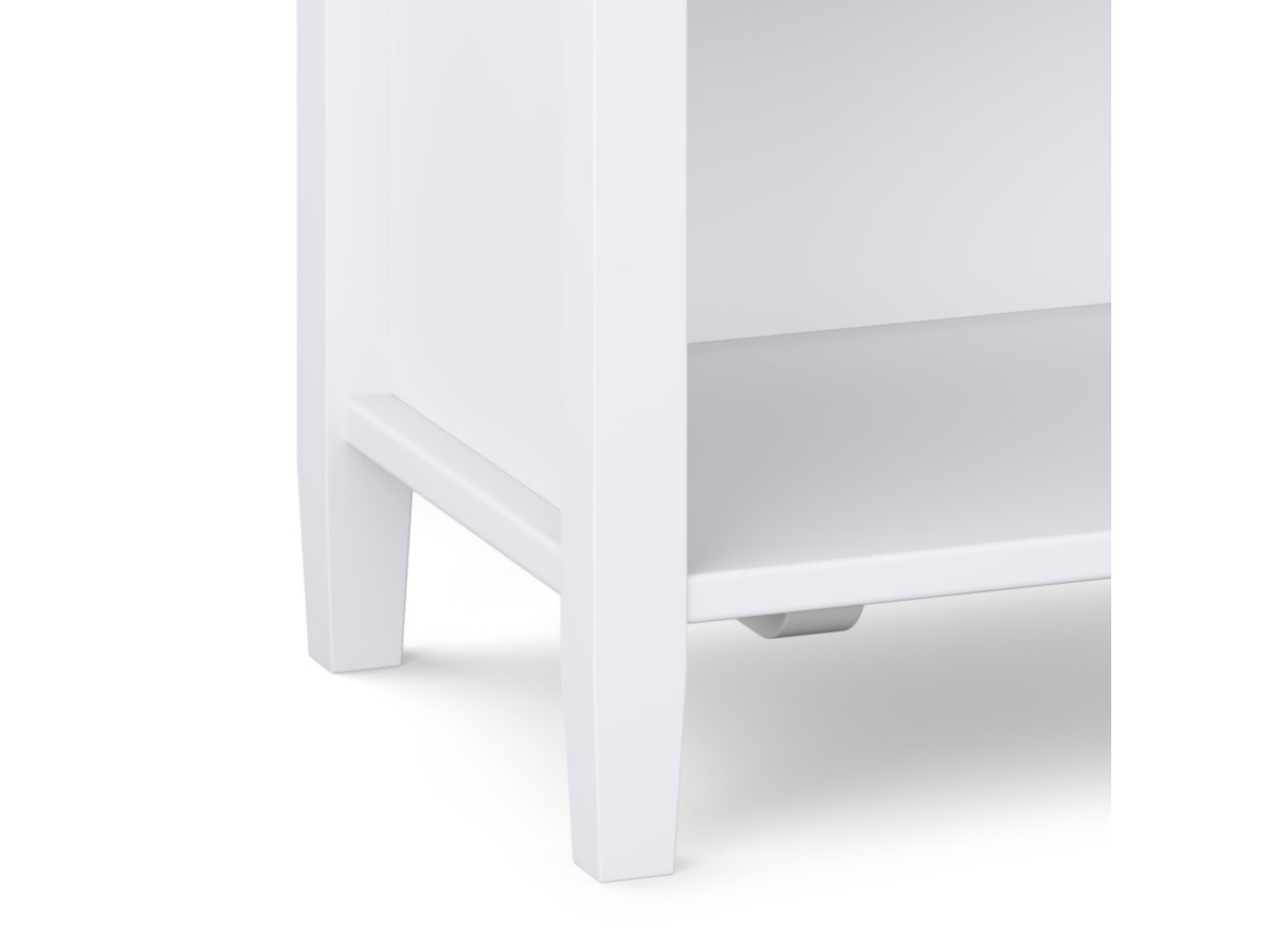 Simpli Home Rustic Nightstand, White, large