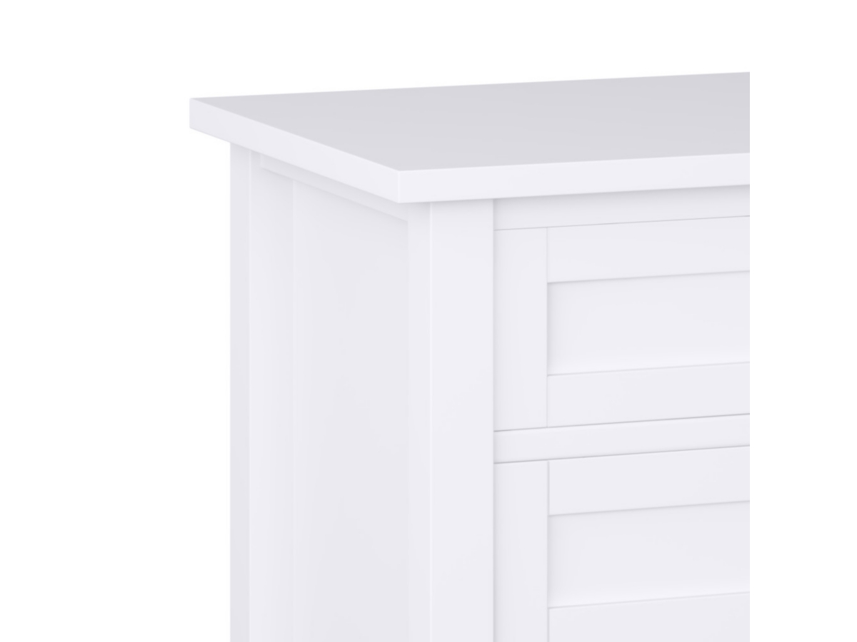 Simpli Home Rustic Nightstand, White, large