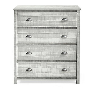 Alaterre Furniture Rustic 4-Drawer Wood Chest of Drawers, Rustic Gray, Rustic Gray, large