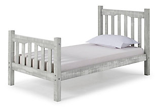 Alaterre Furniture Rustic Mission Wood Twin-size Bed, Rustic Gray, Rustic Gray, large