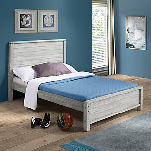 Alaterre Furniture Rustic Panel Wood Full-size Bed, Rustic Gray, Rustic Gray, rollover
