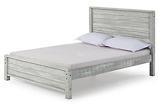 Alaterre Furniture Rustic Panel Wood Full-size Bed, Rustic Gray, Rustic Gray, large