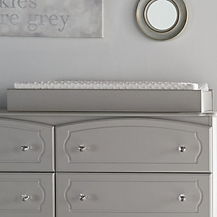 Add functionality to your child's nursery with the Little Seeds Rowan Valley Laren Changing Table Topper. The painted gray finish on the particleboard pairs well with any style and decor. This Changing Table Topper can be added to the Rowan Valley Laren 6 Drawer Dresser to create a changing table. Then, as your child grows, remove the Table Topper to convert back to a youth dresser. The Changing Table Topper meets or exceeds the CPSIA Juvenile testing requirements to ensure your child's safety. The Little Seeds Rowan Valley Laren Changing Table Topper ships flat to your door and requires assembly upon opening. Once assembled, the Changing Table Topper measures to be 4.625”H x 33.625”W x 18”D and can support up to 30 lbs.  Little Seeds not only creates this and many more on trend kids' and baby furniture pieces, we also partner with the National Wildlife Federation's Garden for Wildlife program to help save the Monarch butterfly.This item is compatible with other items in this series, sold separately. | 0 | 0 | 0 | 0