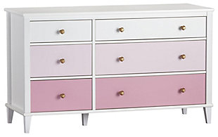Little Seeds Monarch Hill Poppy 6-Drawer Dresser, Pink, large