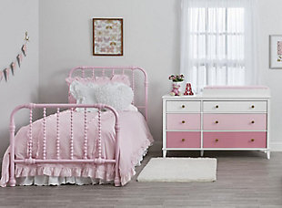 Just because they’re outgrowing their clothes doesn’t mean they should outgrow their bedroom furniture. Offering an on-trend transitional look that complements so many styles, the quality-built Little Seeds Monarch Hill Poppy 6-drawer dresser has a sense of staying power you’re sure to love. Be it in a nursery or tween or teen’s room, what a sophisticated choice befitting every age and stage.Made of engineered wood/laminated particle board | Non-toxic, three-tone (white, light pink and dark pink) finish | 6 smooth-gliding drawers | Changing table topper available (sold separately) | 2 sets of metal knobs for customized look | Top surface can hold up to 50 lbs. And each drawer can support up to 35 lbs. | Meets or exceeds the cpsia juvenile testing requirements | Anti-tip kit included for extra protection | 1-year warranty | Assembly required