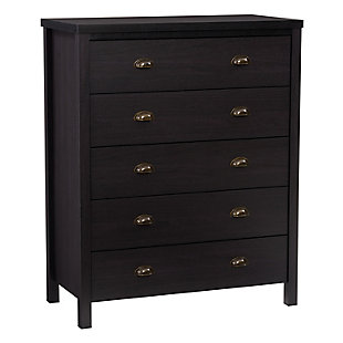 Boston 5 Drawer Dresser, Black, large