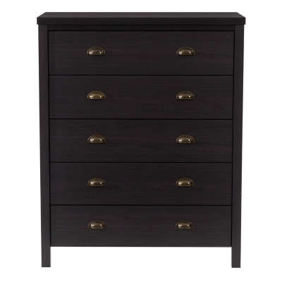 Boston 5 Drawer Dresser, Black, large