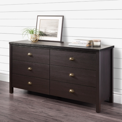 B600007151 Boston 6 Drawer Dresser, Black sku B600007151