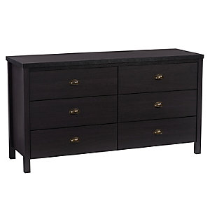 Boston 6 Drawer Dresser, Black, large