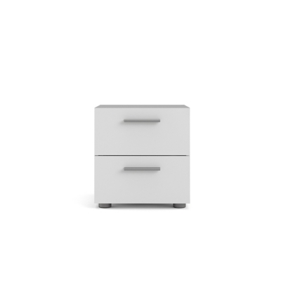 Austin 2 Drawer Nightstand, White, large