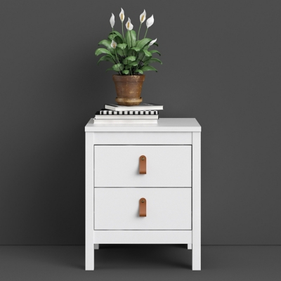 Madrid 2 Drawer Nightstand, White, rollover