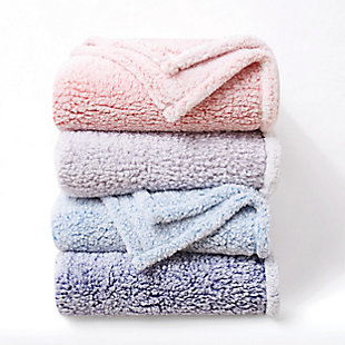 Super soft and perfect for cuddling up, this colorful knit Sherpa fleece blanket is made from polyester. This item is machine washable, but care should be taken to wash in appropriate size equipment to avoid damage.Made of polyester | Machine washable; wash in appropriate size equipment to avoid damage | Imported