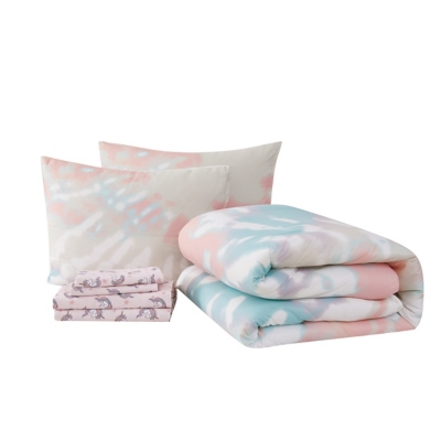 Material Girl Tie Dye Party Twin Bed in a Bag, Multi, large